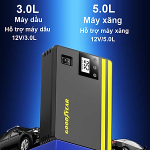 Bộ kích điện kiêm bơm lốp ô tô và sạc dự phòng Goodyear GY-5296 - Hàng nhập khẩu