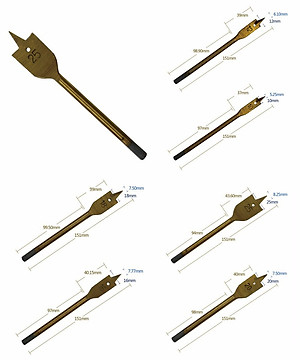 Bộ 6 Mũi Khoan Khoét Gỗ Đuôi Cá  Milliken Tampe NL-3028 - Màu sắc ngẫu nhiên