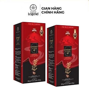 Combo 2 Hộp Cà phê Rang Xay Gourmet Blend-Trung Nguyên Legend-Vị cà phê đậm, cafein 1%- 500gr-Pha Phin
