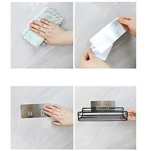 Giá Để Đồ Nhà Tắm Kim Loại Bền Đẹp - Kệ Đựng Đồ Đa Năng Hình Chữ Nhật Không Cần Khoan Tường