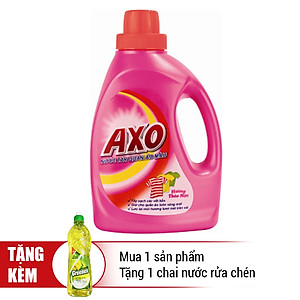 Nước Tẩy Quần Áo Màu Axo Hồng Hương Hoa Đào Chai 800ml