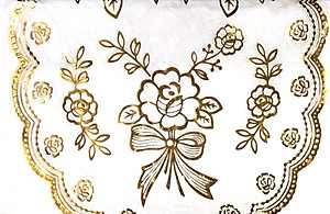 Khăn Trải Bàn PAULEE WLG 751 hoa văn phủ nhũ vàng (90 x 150 cm)