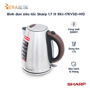 Bình Đun Siêu Tốc Sharp EKJ-17EVSD-WD (1.7 lít) - Hàng Chính Hãng