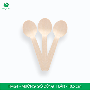 FMG1 - Combo 200 Muỗng gỗ ngắn 10.5 cm dùng 1 lần - Thìa gỗ ngắn dùng 1 lần tiện lợi thân thiện môi trường
