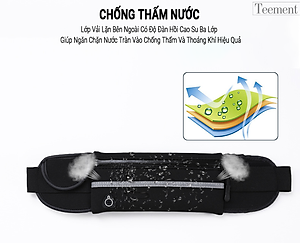 Túi Đeo Bụng Chạy Bộ Chống Nước Teement TM01, Đai Đeo Điện Thoại Chạy Bộ, Túi Đeo Hông Chạy Bộ Phản Quang -hàng Chính Hãng