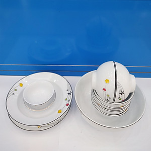Bộ đồ ăn 11 thứ hoa A04 sứ Long Phương AH259011 họa tiết hoa Cẩm Vi