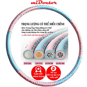 Vòng Lắc Eo Giảm Mỡ Bụng Ống Thép Bọc Mút Xốp - Tùy Chỉnh Độ Nặng - Chính Hãng miDoctor