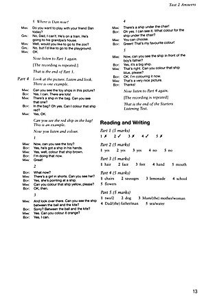 Cambridge English Young Learners 2 for Revised Exam from 2018 Starters Answer Booklet: Authentic Examination Papers