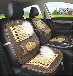 Bộ tấm lưới tựa lưng massage hạt gỗ lót ghế trên xe hơi, ô tô