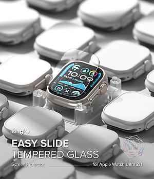 Bộ 2 dán cường lực Apple Watch Ultra 3/2/1 RINGKE Easy Slide Tempered Glass - Hàng Chính Hãng