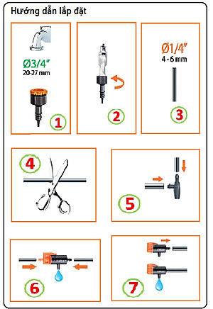 Combo Bộ Hẹn Giờ Tưới Cây Tự Động Nhỏ Giọt 15 kênh vặn Claber 8422 + bộ Kit tưới nhỏ giọt cho 10 chậu cây DRIPKIT10TC