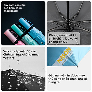 Ô tự động thông minh Nason Beauty Umbrella 8K chống tia UV, siêu chống thấm nước, khóa an toàn, màu tươi sáng hot trend