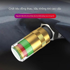 Nắp Van Lốp Ô Tô bằng Đồng kiểm tra cảnh báo Áp Suất Lốp có ốc hãm chống trộm