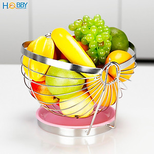 Rổ đựng trái cây decor bàn ăn inox 304 xoay được Hobby Home Decor RTC