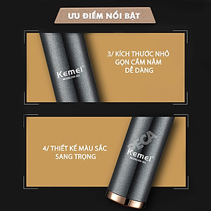Máy tỉa lông mũi Kemei KM-323 dùng pin sạc USB tiện lợi - Hàng chính hãng