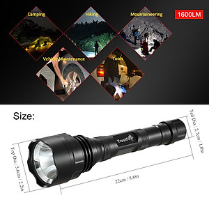 Đèn pin Trustfire Đèn đuốc 1600 Lumen, độ chiếu sáng xa, dùng trong hoạt động thường ngày