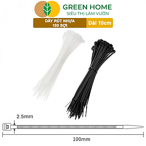 Dây rút nhựa, D10cm, bao 100 sợi, màu đen, siêu bền, dẻo, làm giàn, đỡ trái, cố định hàng rào, dây cáp điện |Greenhome