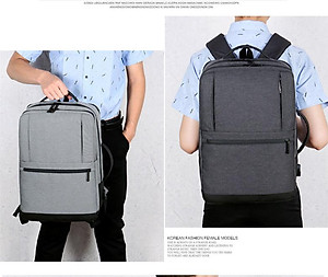 Ba lô du lịch thể thao nam công suất lớn phong cách mới tích hợp sạc USB tiện dụng và công nghệ chống thấm nước (15,6")