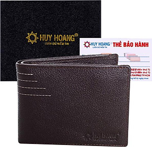 Ví Nam Viền Chỉ Huy Hoàng HT2130 (12.5 x 10 cm) - Nâu