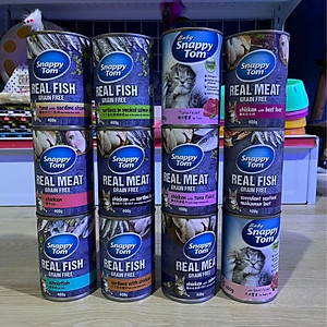 COMBO 5 Lon Pate Siêu Cá Cho Mèo Trưởng Thành Snappy Tom Real Fish Grain Free 400g - YonaPetshop