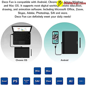 Bảng Vẽ Điện Tử XP-Pen Deco Fun L 10X6 inch Android Hỗ Trợ Cảm ứng Nghiêng kèm Bút Vẽ Không Sạc P01 - Hàng Chính Hãng