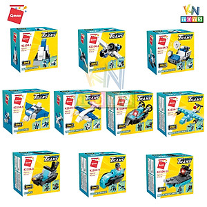Đồ chơi lắp ráp, xếp hình Qman 10 in 1 (Combo 10 hộp) – mô hình xe, máy bay, thú, khủng long