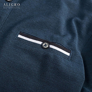 ÁO POLO NAM CỔ DỆT MÀU XANH CỔ VỊT ALGPLO39