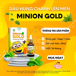 Dầu húng chanh lên men Minion gold 30ml tăng đề kháng, giảm ho, khò khè