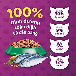 Thức Ăn Cho Mèo Whiskas Adult 1+ Years Vị Cá Ngừ 3kg/Túi