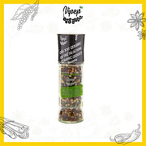 Tiêu Ngũ Sắc Hạt Tự Nhiên Cối Xay Vipep Hũ Thủy Tinh 45g