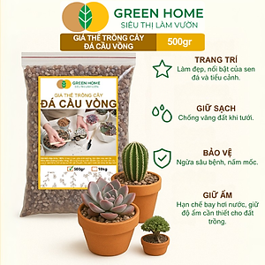 Đá Cầu Vồng Trồng Sen Đá GreenHome, Bao 500GR, Kích Rễ, Đậm Màu, Thoát Nước Tốt, Trộn Đất, Rải Bề Mặt Đều Tốt