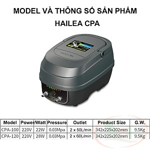 Máy sủi oxy tích điện Hailea CP / CPA 40, 60, 100, 120, 160 Air Pump bình trữ sục bể thủy sinh cá tép cảnh