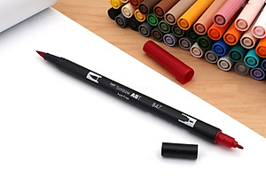 Bút lông cọ hai đầu Tombow ABT Dual Brush Pen - Brush/ Bullet - Saddle Brown (977)