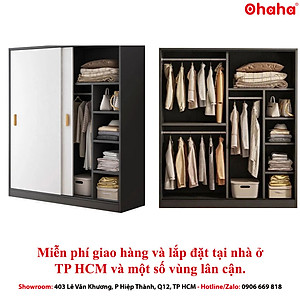 TỦ QUẦN ÁO GỖ CÔNG NGHIỆP 2 CÁNH LÙA OHAHA NHIỀU MÀU ĐA DẠNG - CL004