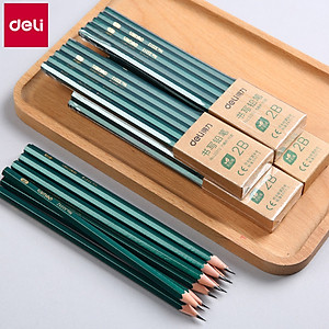 Bút Chì Lục Giác 2B HB Deli - Bút Chì Gỗ Thi Trắc Nghiệm Ruột Đậm Bút Chì Học Sinh Cấp 1 Tập Viết Chì Vẽ Phác Thảo