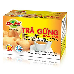 Trà Gừng Hòa Tan Hỗ Trợ Giảm Chóng Mặt Buồn Nôn Làm Ấm Cơ Thể Hộp 10 gói - Thương Hiệu Hùng Phát