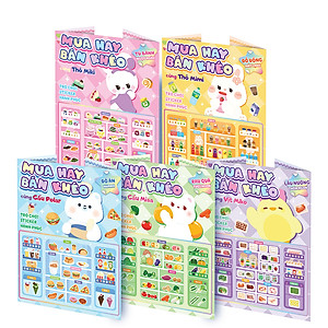 Combo Sách Mua hay bán khéo - trò chơi bóc dán cho bé (5 cuốn)