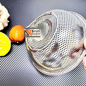  RỔ INOX (RÁ INOX) CAO CẤP. Dụng cụ đựng chứa thực phẩm với 3 chân cao TIỆN LỢI dùng trưng hoa quả, rửa rau củ quả, phơi hong bánh