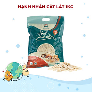 Hạnh nhân tươi cắt lát FAMINUTS bịch 1kg làm bánh, nấu chè khúc bạch