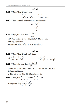 Sách 100 Đề Kiểm Tra Toán 8