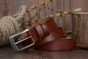 Thắt Lưng Da Bò Chính hãng COWATHER XF018 Nâu Vàng