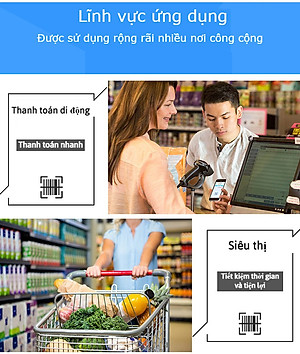 Máy quét mã vạch không dây YHD 1100DW 2D, Đầu đọc Qrcode kết nối USB dùng trên Laptop, PC- Hàng Chính Hãng