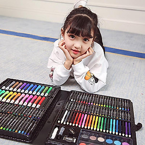Bộ Hộp Màu Vẽ Tranh 150 Chi Tiết Cho Bé Trai- Có Nhiều Loại Màu Chì, Màu Nước, Màu Sáp Cho Bé Thoả Sức Sáng Tạo - Hàng Chính Hãng MINIIN