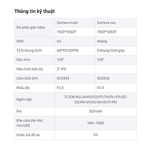 Camera hành trình 70mai A200 fullHD 1080P HDR - Hàng chính hãng