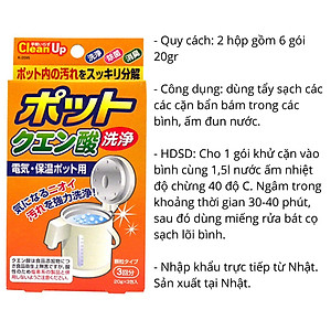 Combo 6 gói khử cặn bình nước hiệu quả an toàn tặng 2 zipper 10cm