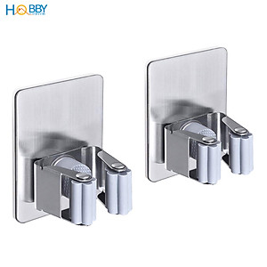Combo 2 móc treo cán chổi dán tường inox 304 Hobby home decor CV-2 có keo dán