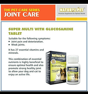 5 viên Natural Pet bổ sung dinh dưỡng và Glucosamine hỗ trợ xương khớp cho chó mèo