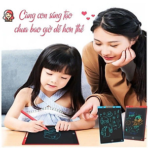 Bảng Viết Cảm Ứng Điện Tử 3D Đa Sắc 12 Inch Thông Minh Tự Xóa Dành Cho Bé - Bảng Vẽ Đồ Họa Bút Dạy Học LCD Xanh Dương