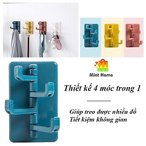 Móc treo đồ dán tường đa năng 4 chấu hình cây thông chắc chắn tiện dụng - móc treo chìa khóa, vật dụng, quần áo tiện lợi