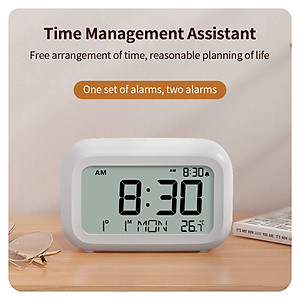 Đồng hồ báo thức điện tử Xioami Youpin HAPPIME có đèn nền LCD HD Thời gian màn hình lớn / Ngày / Tuần / Hiển thị nhiệt độ Hàng nhập khẩu